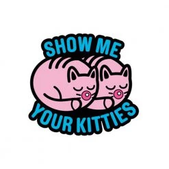 Wood Rocket Show Me Your Kitties Pin