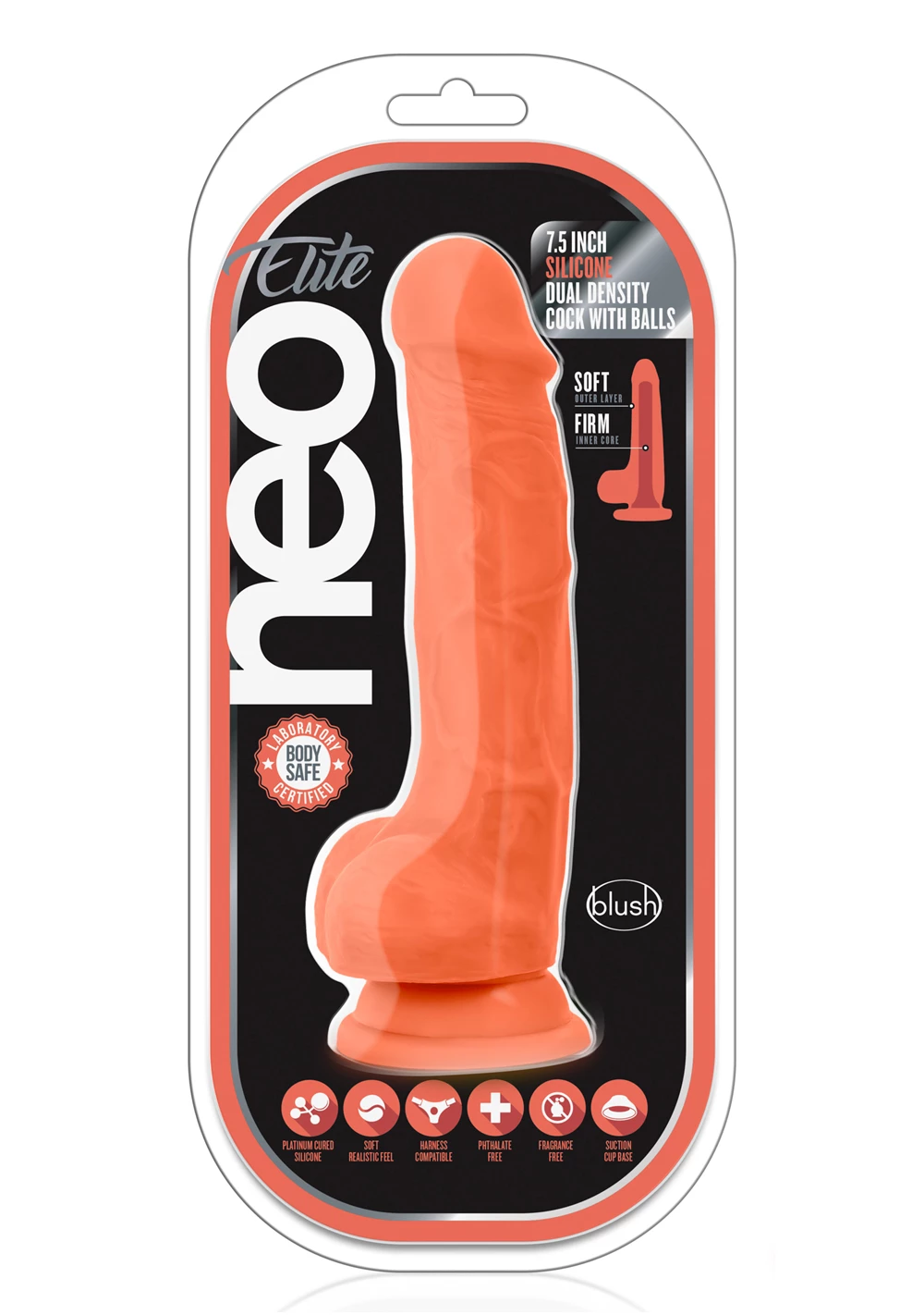 Blush Neo Elite - 7.5" Silicone Dual Density Dildo With Balls 8 Blush Neo Elite - 7.5" Silicone Dual Density Dildo With Balls - Image 8