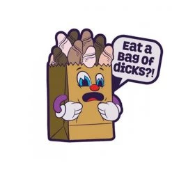 Wood Rocket Eat A Bag Of Dicks Pin