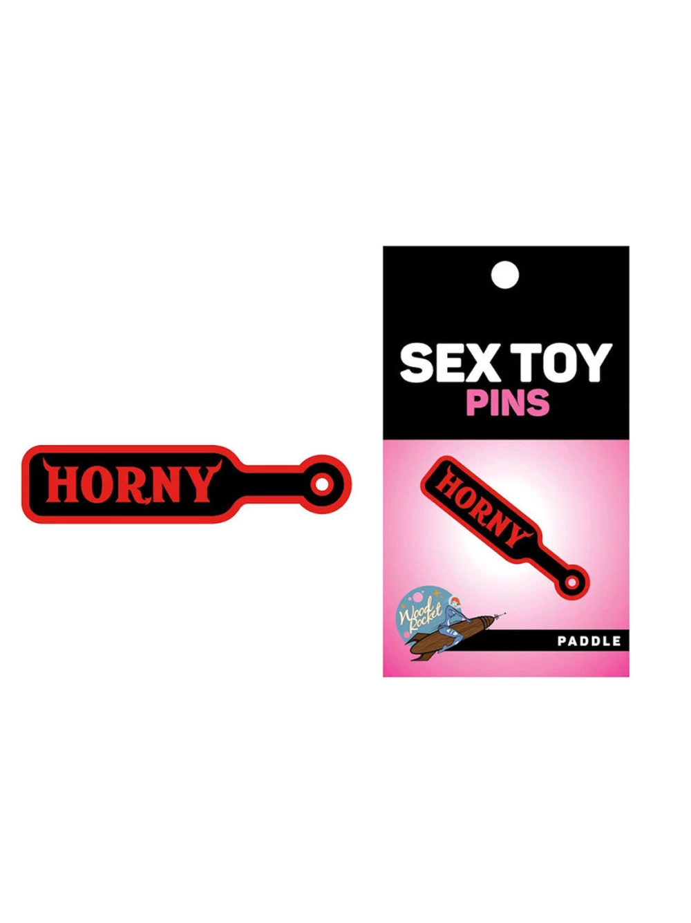 Wood Rocket Horny Paddle Pin 1 Wood Rocket Horny Paddle Pin